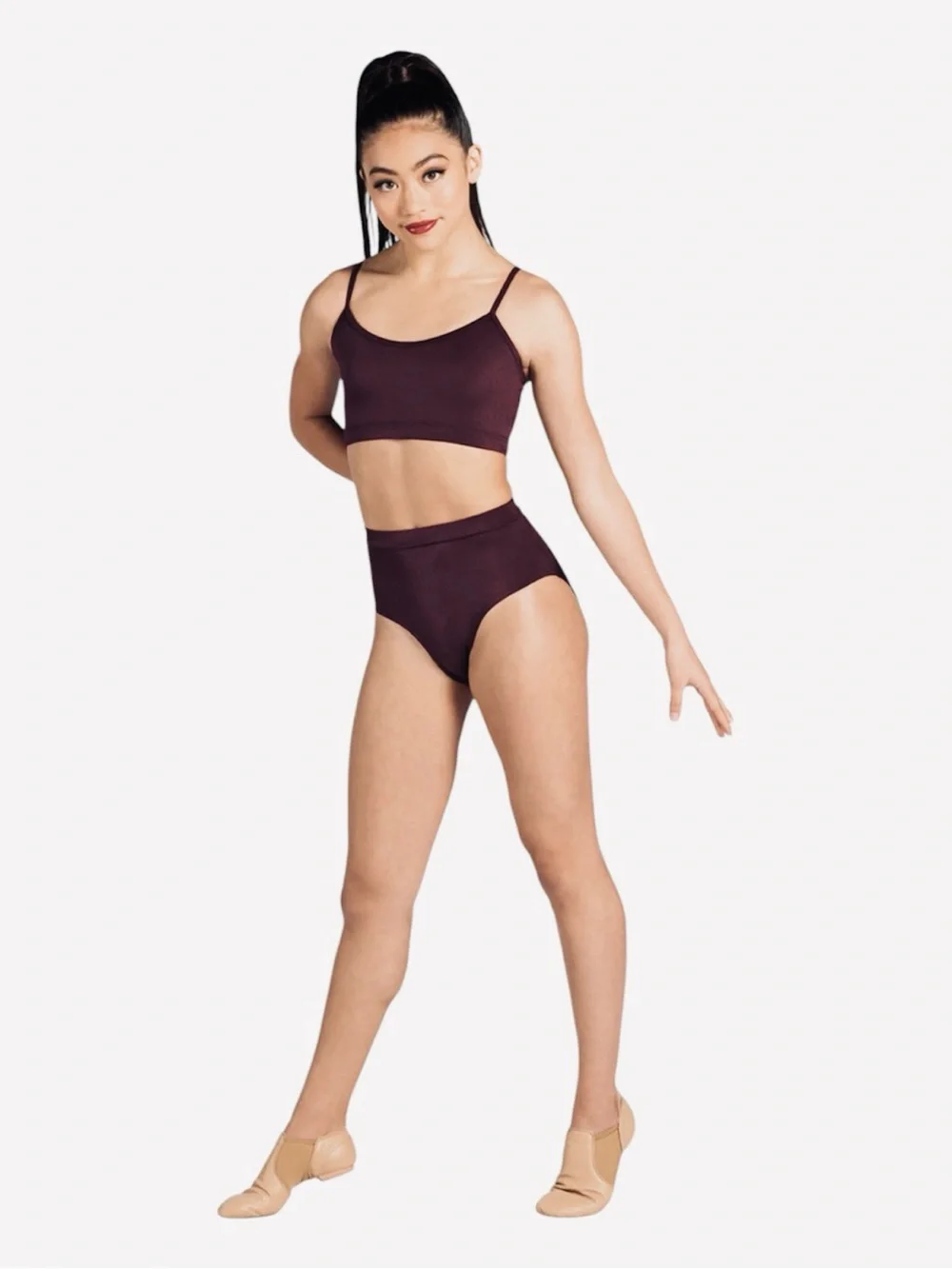 Weissman Lustre Dance Bra & Brief Set — chocolate brown- MC